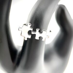 925 Stamped Sterling Silver Puzzle Jigsaw Pieces Ring